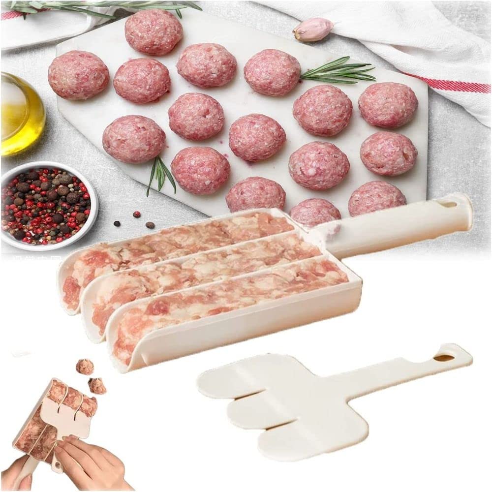 2-Pack Non-Stick Meatball Maker - Triple Patty Mold for Homemade Meatballs, Cookies & Burgers | Kitchen Cooking Tools & Baking Accessories | Perfect for Meal Prep, Party Snacks & Family Dinners