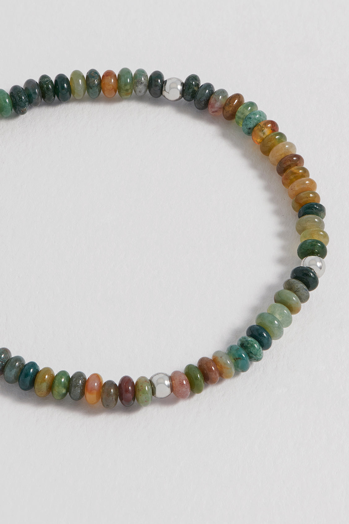Men's Stretch Disc Bracelet with Natural Gemstones - Adjustable Beaded Bracelet for Yoga, Meditation & Everyday Wear