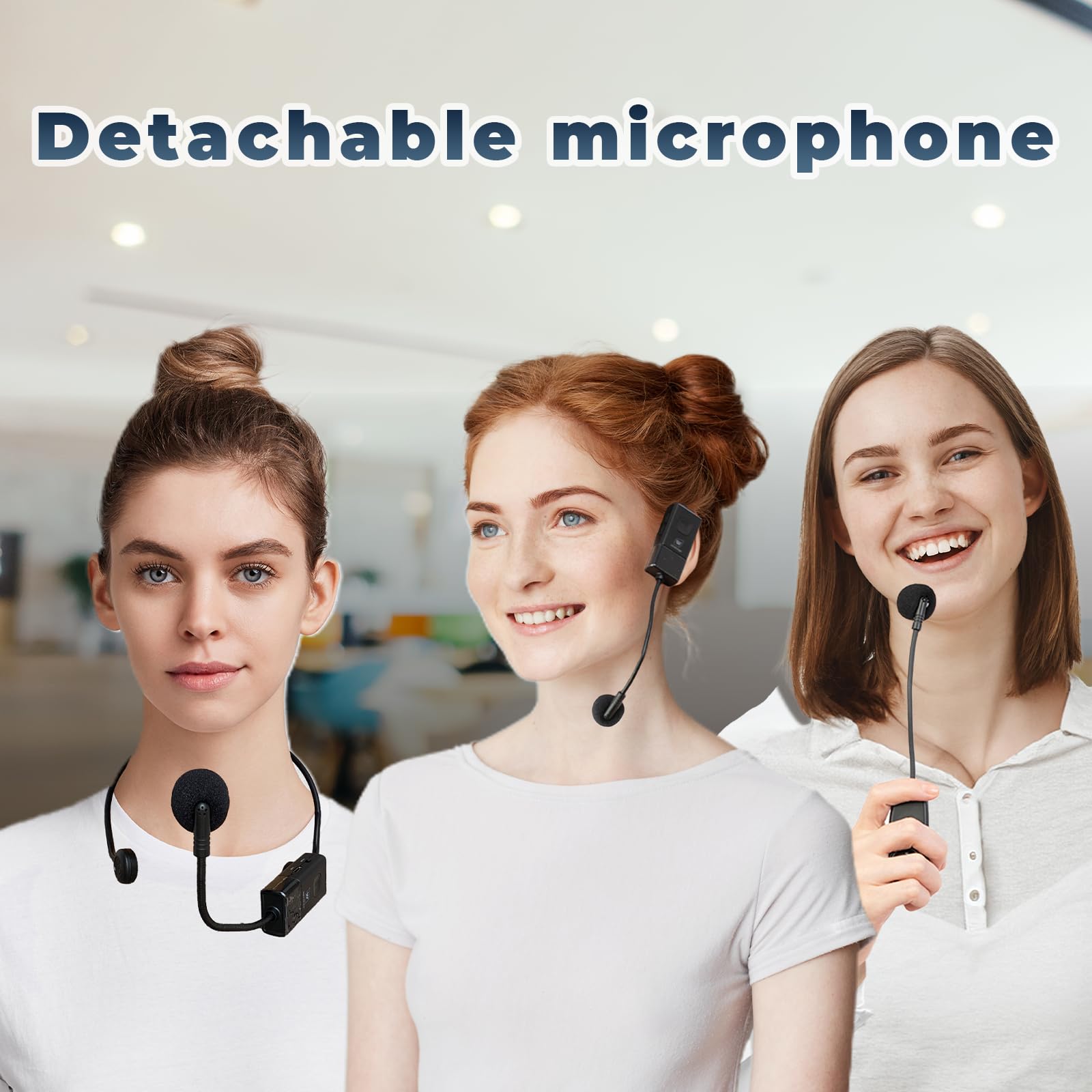 Bluetooth 5.3 Voice Amplifier with Wireless Microphone Headset - 40W Portable Megaphone PA System for Teachers, Classrooms, Speeches & Outdoor Events | Ideal for Lectures, Presentations, and Public Speaking