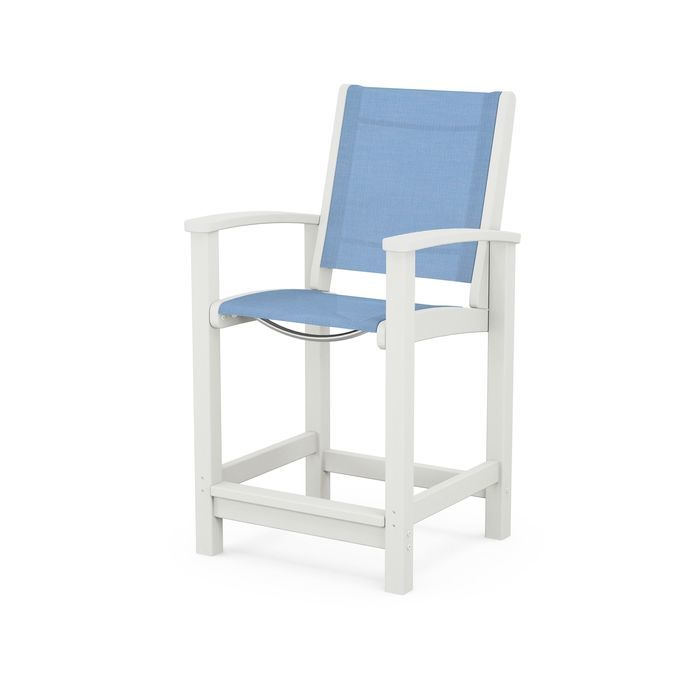 POLYWOOD Coastal Counter Chair - Durable Outdoor Bar Stool for Patio, Deck & Poolside - Weather-Resistant & Low Maintenance