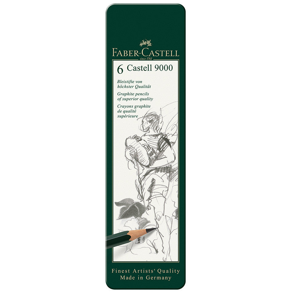 Faber-Castell 9000 Graphite Pencil Set - 6 Premium Drawing Pencils for Artists, Sketching & Shading - Perfect for Art Classes, Professional Drawing & Creative Projects