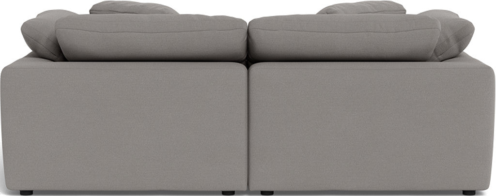 Fluffy 2-Piece Sectional Sofa with Ottoman - Soft Plush Fabric Living Room Couch for Cozy Home, Apartment, or Dorm Comfort - Perfect for Lounging, Movie Nights & Small Spaces