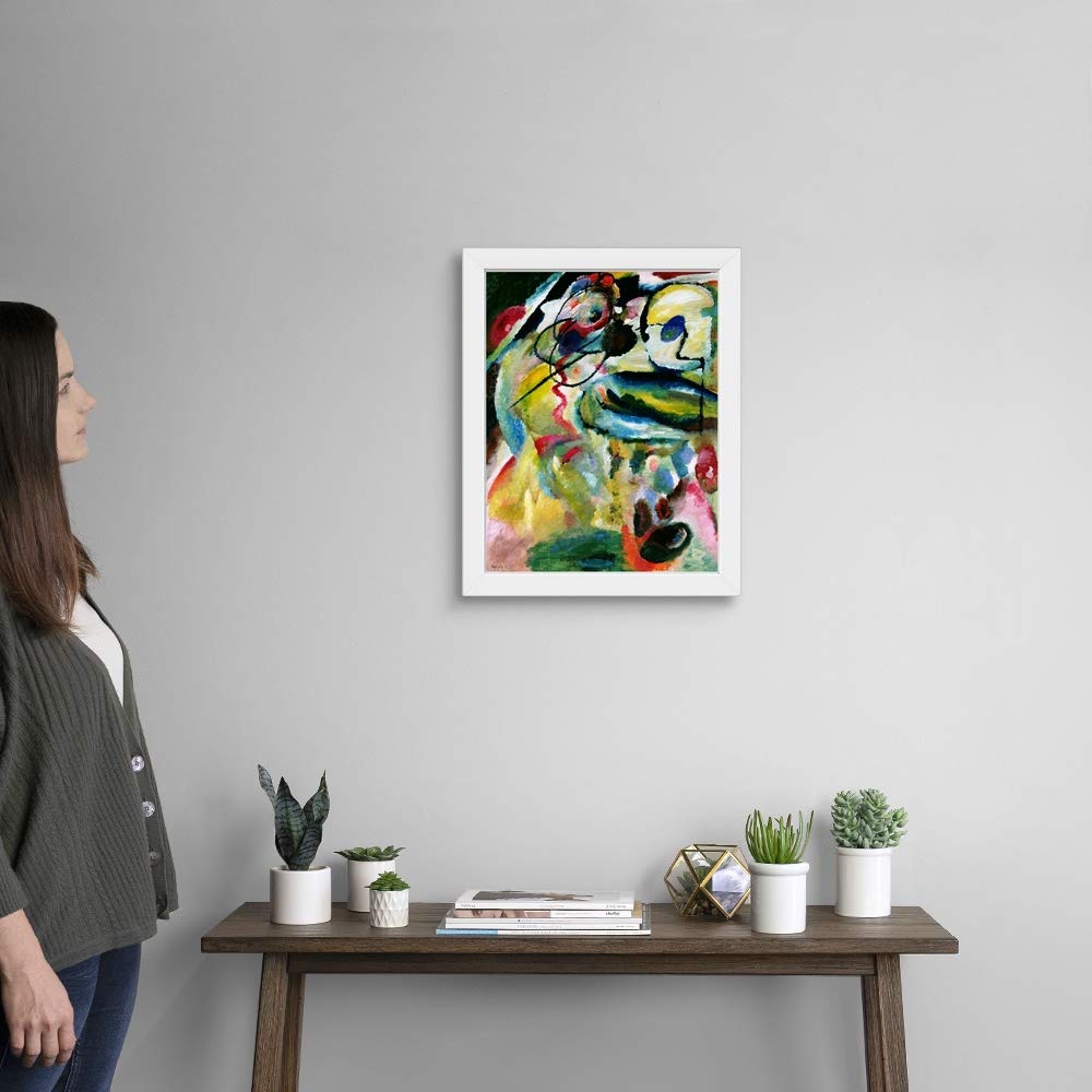 Abstract Composition White Framed Art Print - Modern Wall Art Decor for Living Room, Bedroom & Office - Premium Canvas Artwork for Home & Office Decoration