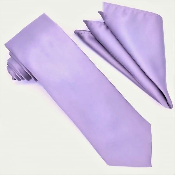 Elegant Lilac Tie and Pocket Square Set for Weddings & Formal Events – Premium Silk Accessories for Men