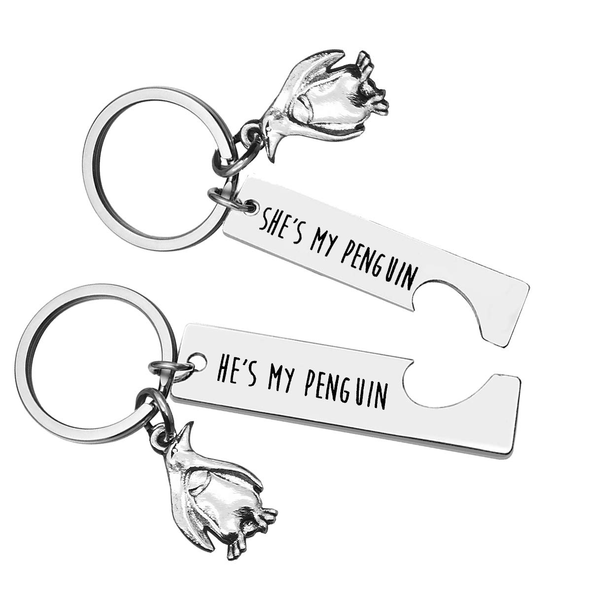 Cute Penguin Couple Keychain Set - Personalized Matching Gifts for Girlfriend & Boyfriend - Perfect for Christmas, Wedding & Anniversary - Couples Jewelry & Romantic Keepsake for Date Night & Travel