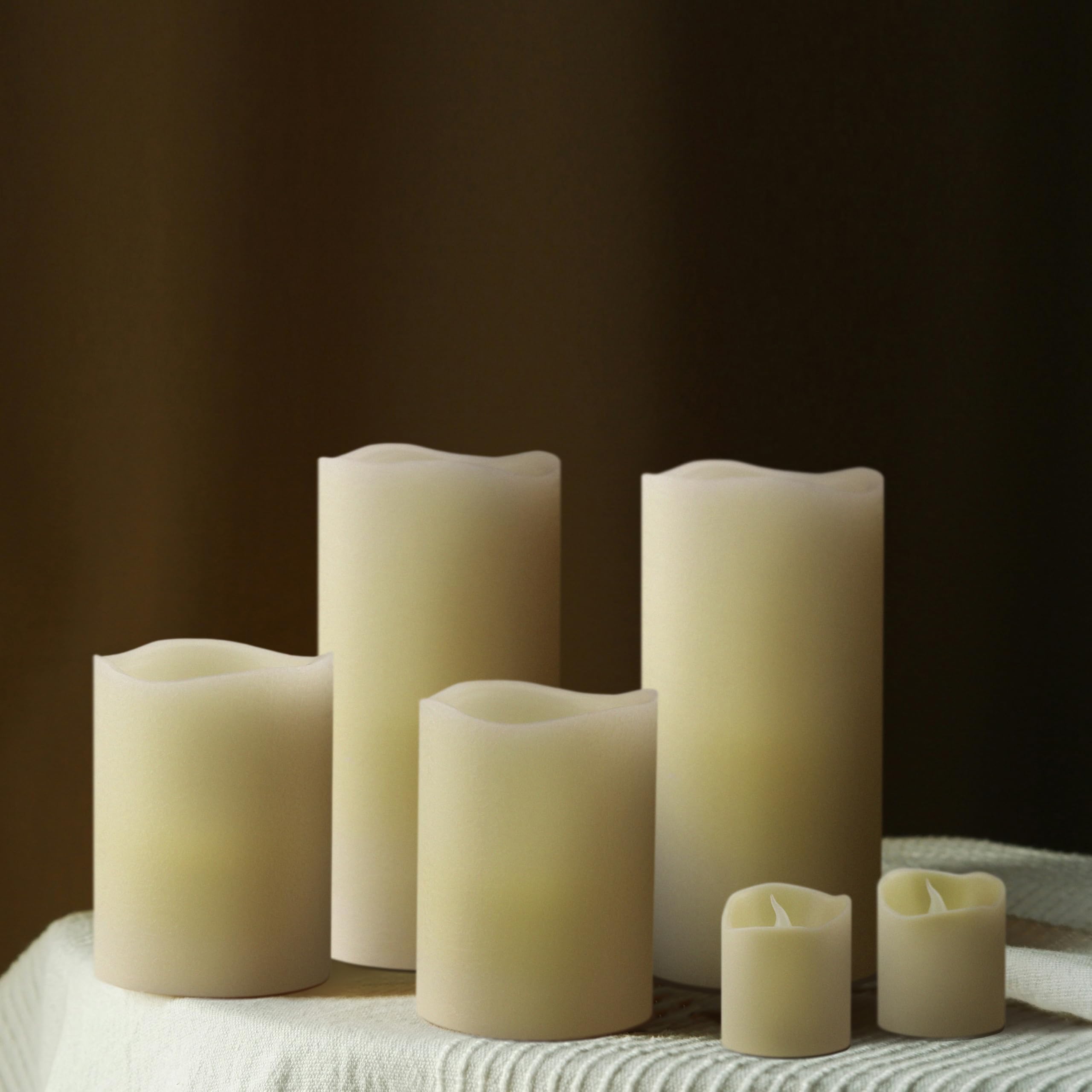 FURORA Flameless LED Candles Set of 8 - 4 Ivory Pillar Candles & 4 Votive Candles with Realistic Flickering Flame, Remote Control & Timer, Battery Included - Perfect for Home Decor, Wedding Centerpieces, Romantic Dinner Ambiance, and Holiday Lighting