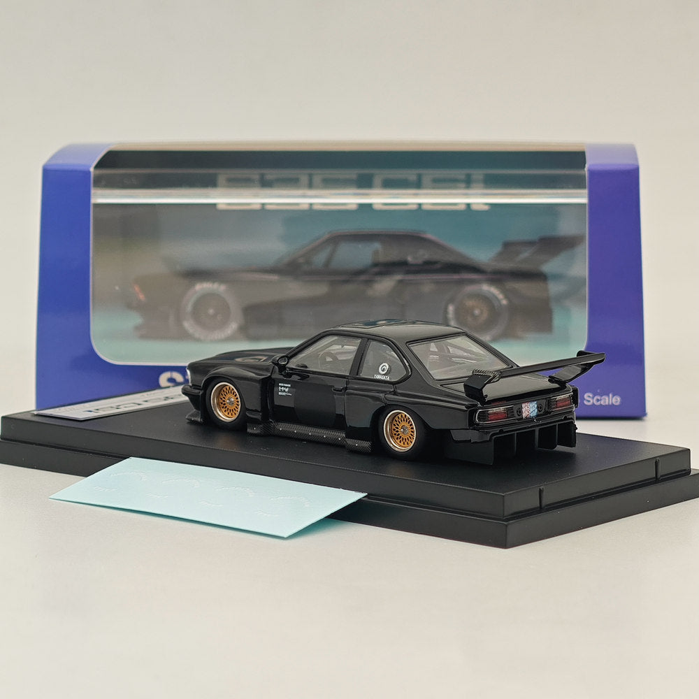 1:64 Scale BMW E24 635 CSI Sharknose Black Diecast Model Car - Limited Edition of 499 - Collectible Miniature Vehicle for Display, Racing Enthusiasts & Car Model Collections