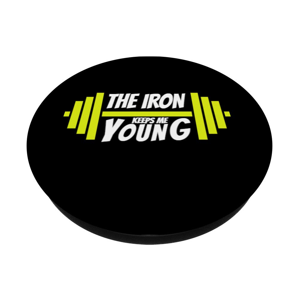 Premium Iron Keep Me Young Gym Weight Lifting Fitness PopSockets - Phone & Tablet Grip Stand for Workouts | Perfect for Gym, Fitness Training & Daily Use