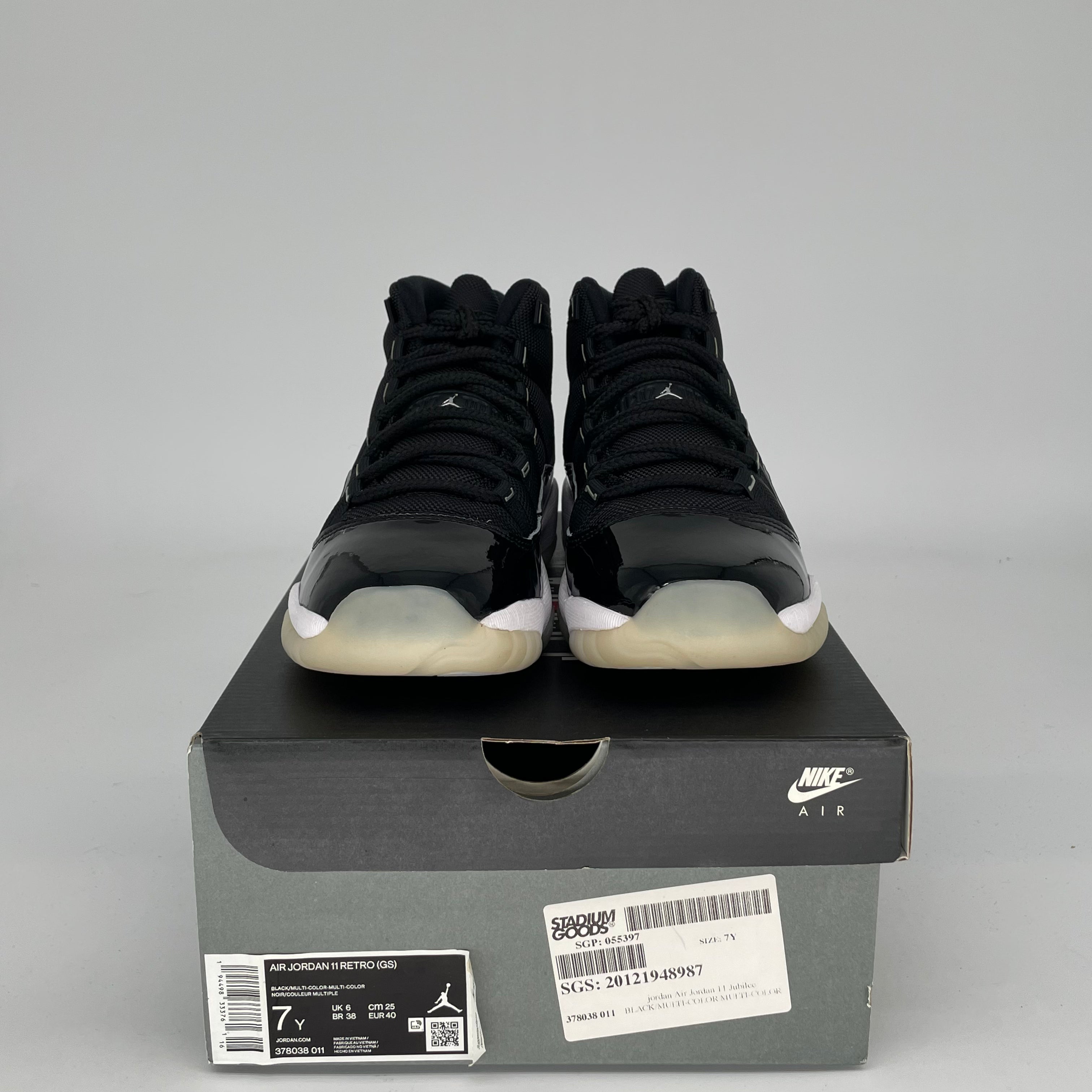 Air Jordan 11 Jubilee Retro Basketball Shoes - Men's Size 7 & Women's Size 8.5W (Style Code 378038-011) - Perfect for Sneaker Collectors & Court Performance