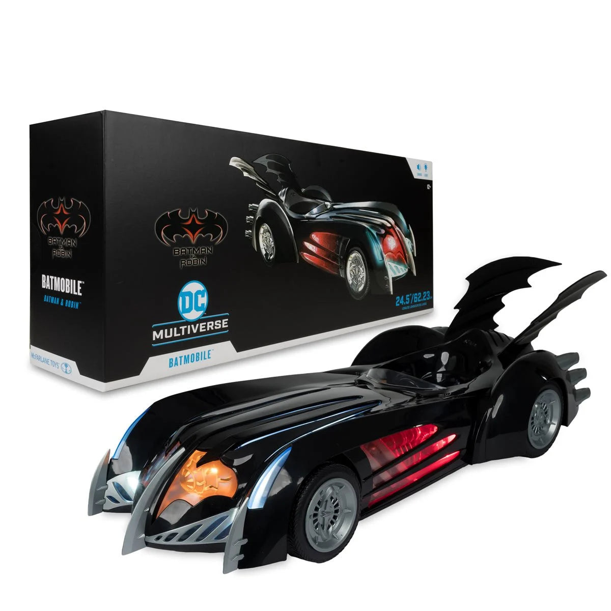 Batman & Robin DC Multiverse Batmobile with Lights & Sound - Collectible Action Figure Toy for Kids & Adults - Perfect for Play, Display & Superhero Fans