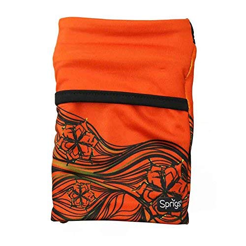 Sprigs Banjees 2 Pocket Wrist Wallet for Men & Women - Waterproof & Lightweight (Surf/Orange) - One Size Fits Most - Perfect for Running, Surfing, Hiking & Travel Accessories