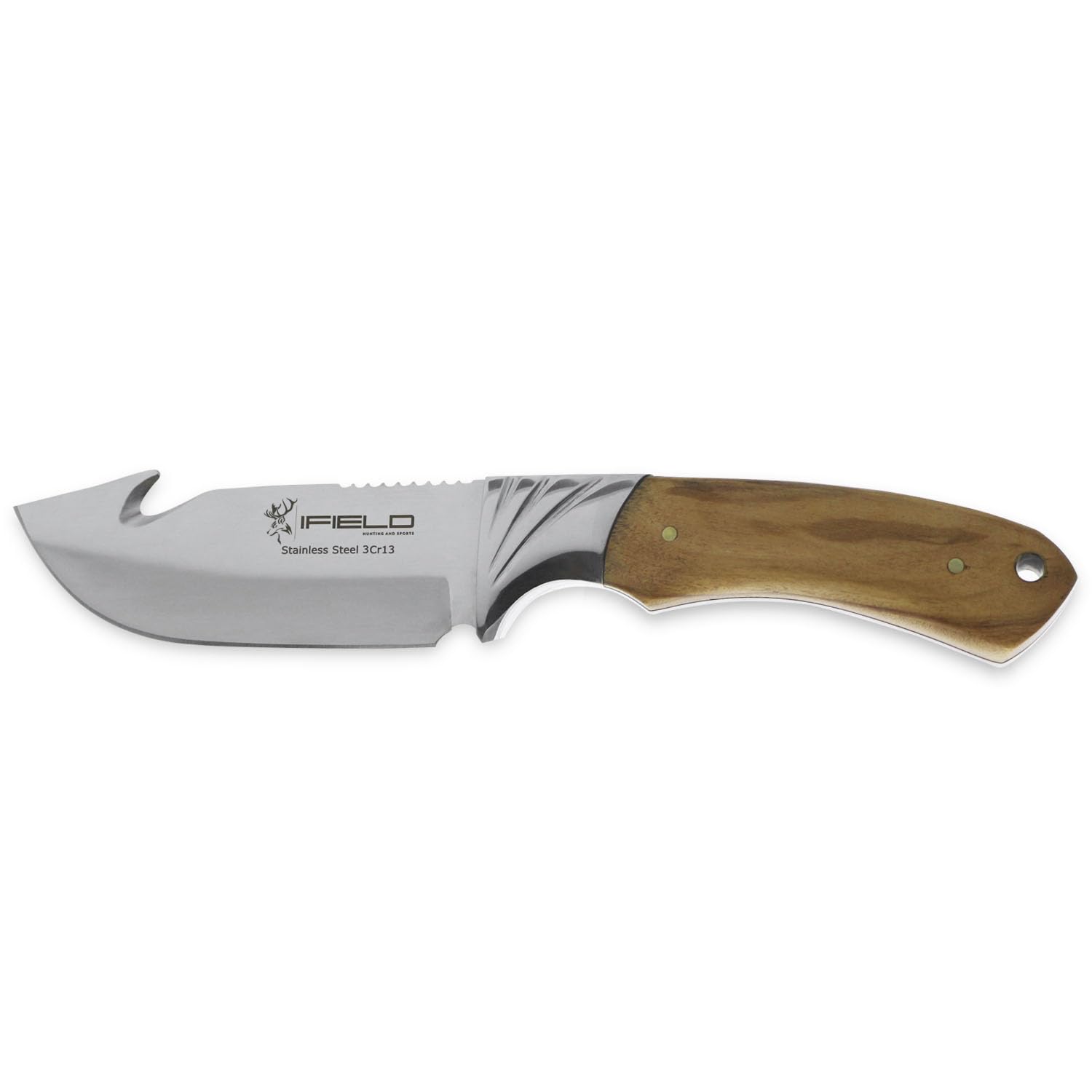 iFIELD 4.1 Inch Hunting Knife - Tactical Survival Knife with Leather Sheath for Camping, Outdoor Adventures & Bushcraft Activities