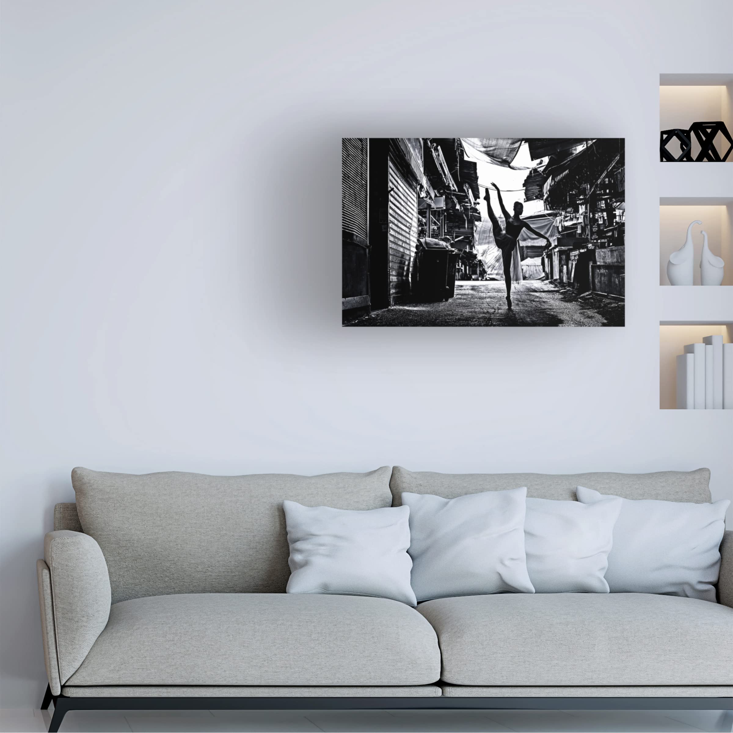 Trademark Fine Art 'Ballerina In The Street' Canvas Wall Art Print by Amnon Eichelberg - Perfect for Living Room, Bedroom & Office Decor
