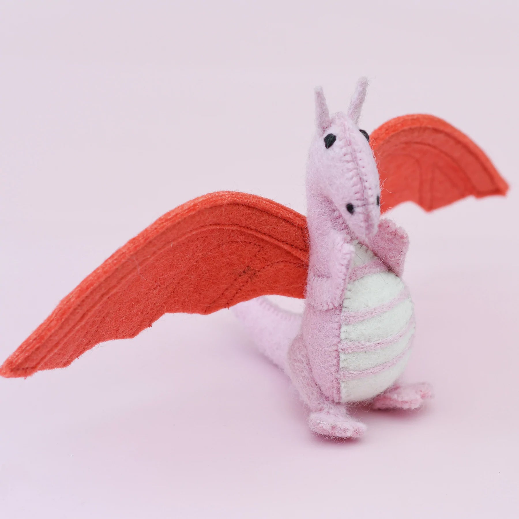 Pink Felt Dragon Toy - Soft Plush Stuffed Animal for Kids, Gifts, Nursery Decor & Fantasy Play | Perfect for Birthday Parties, Baby Showers & Themed Rooms