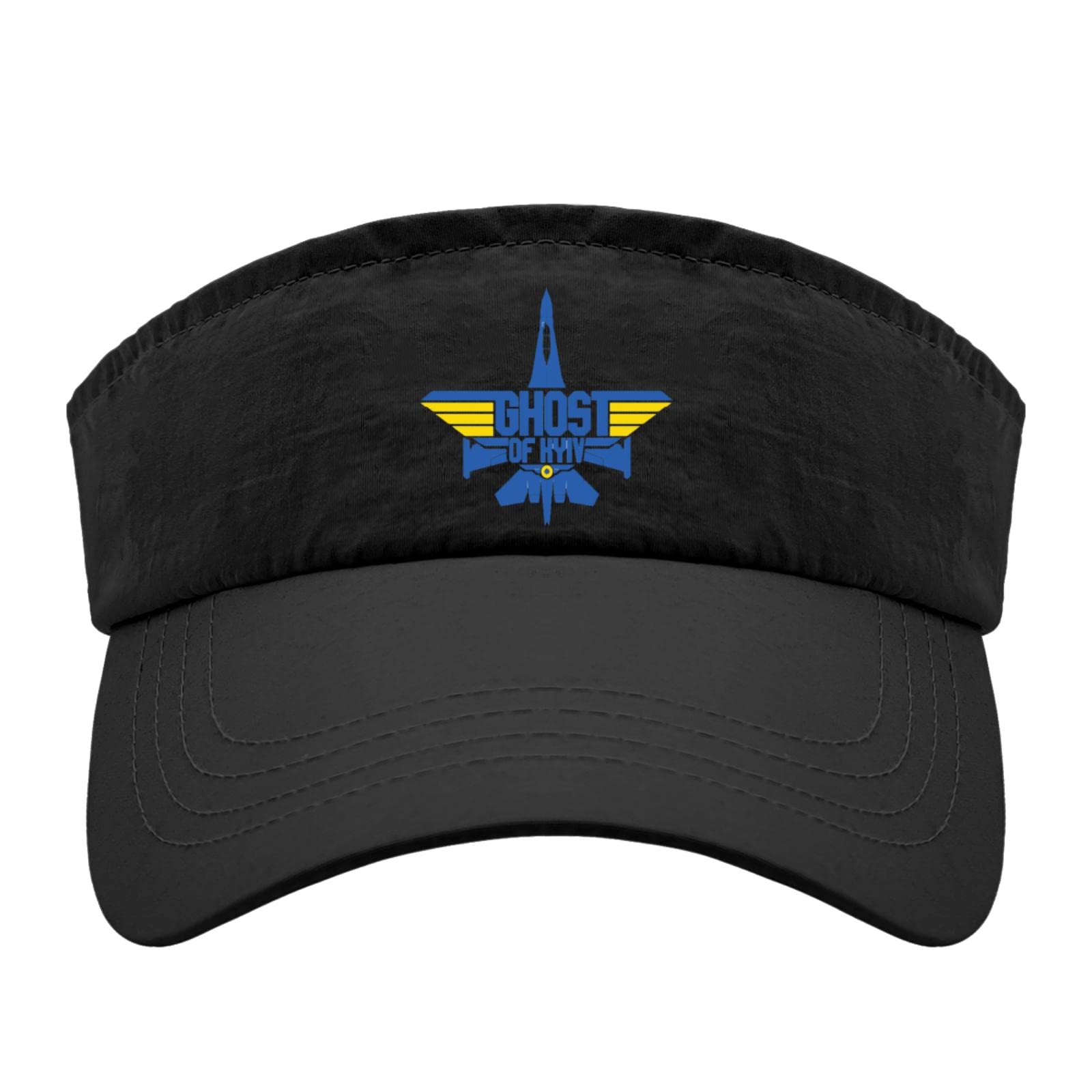 Ghost of Kyiv Visor Hats for Women & Teens - UV Protection Sun Visor Running Caps for Outdoor Sports, Beach & Summer Activities