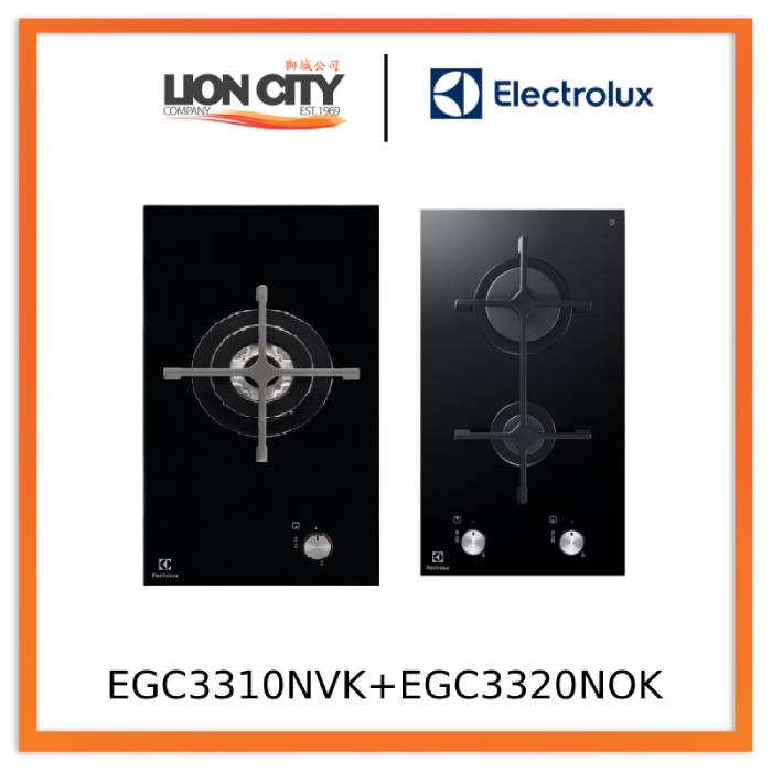 Electrolux EGC3310NVK 30cm Single Burner Domino Gas Hob & EGC3320NOK Built-In Gas Cooktop (30cm) - Perfect for Compact Kitchens, RVs, and Small Spaces