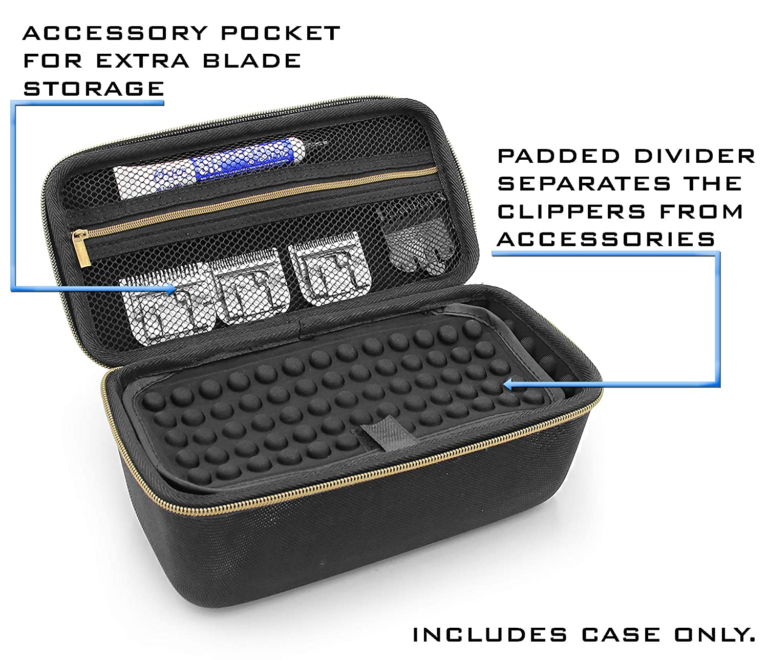 CASEMATIX Professional Barber Case for Hair Clippers & Trimmers - Holds 2 Clippers, Buzzers & T-Liners - Portable Travel Storage for Stylists & Salon Supplies - Perfect for Home, Salon & On-the-Go Grooming