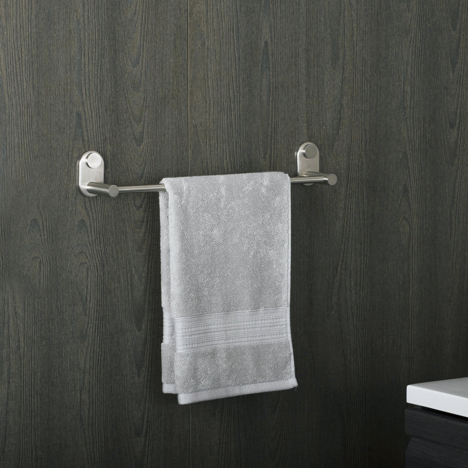 DAX Single Towel Bar - 18 Inch Stainless Steel Wall Mounted Towel Rack with Polish Finish (2 3/4 x 3 1/8 Inches) - Perfect for Bathroom, Kitchen & Laundry Room Organization (Model: DAX G0203 P 18)