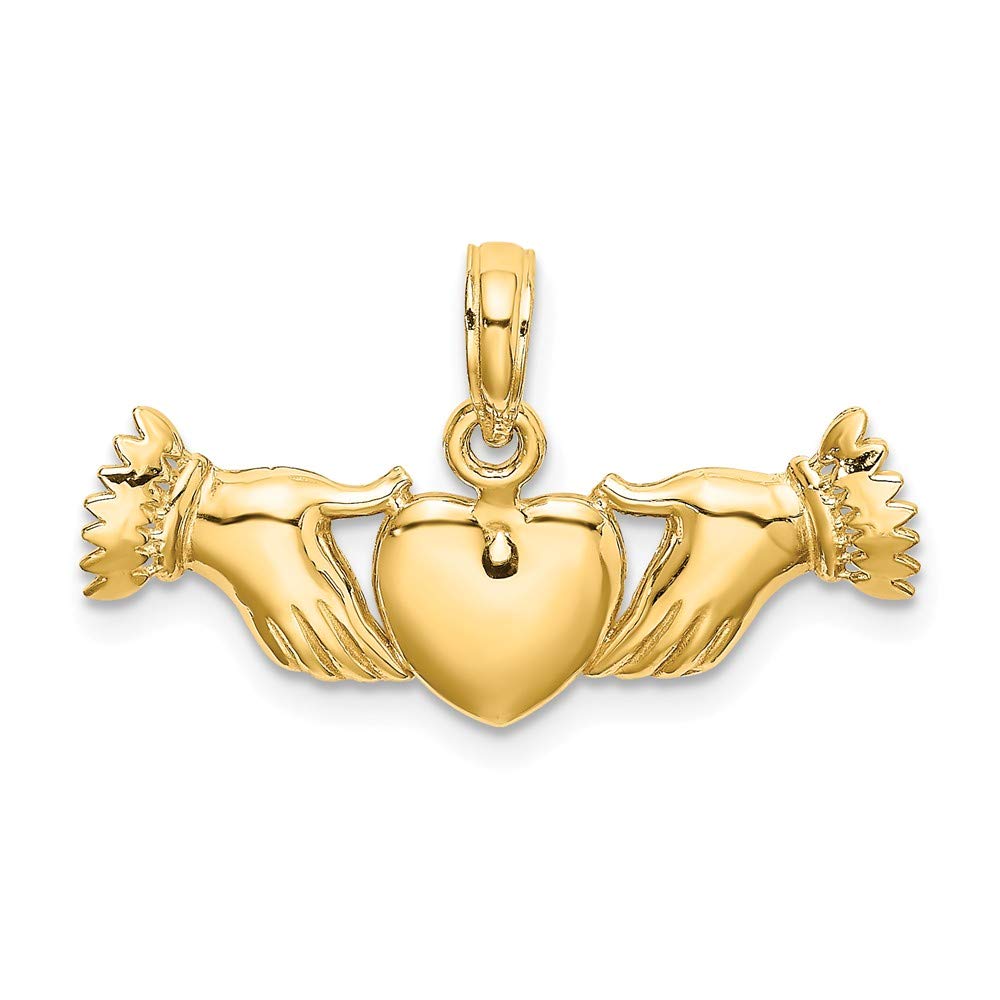 14K Yellow Gold Hands Holding Heart Pendant Necklace for Women - Romantic Gift for Her, Valentine's Day, Anniversary, or Wedding Jewelry - Perfect for Date Nights, Proposals, and Special Occasions
