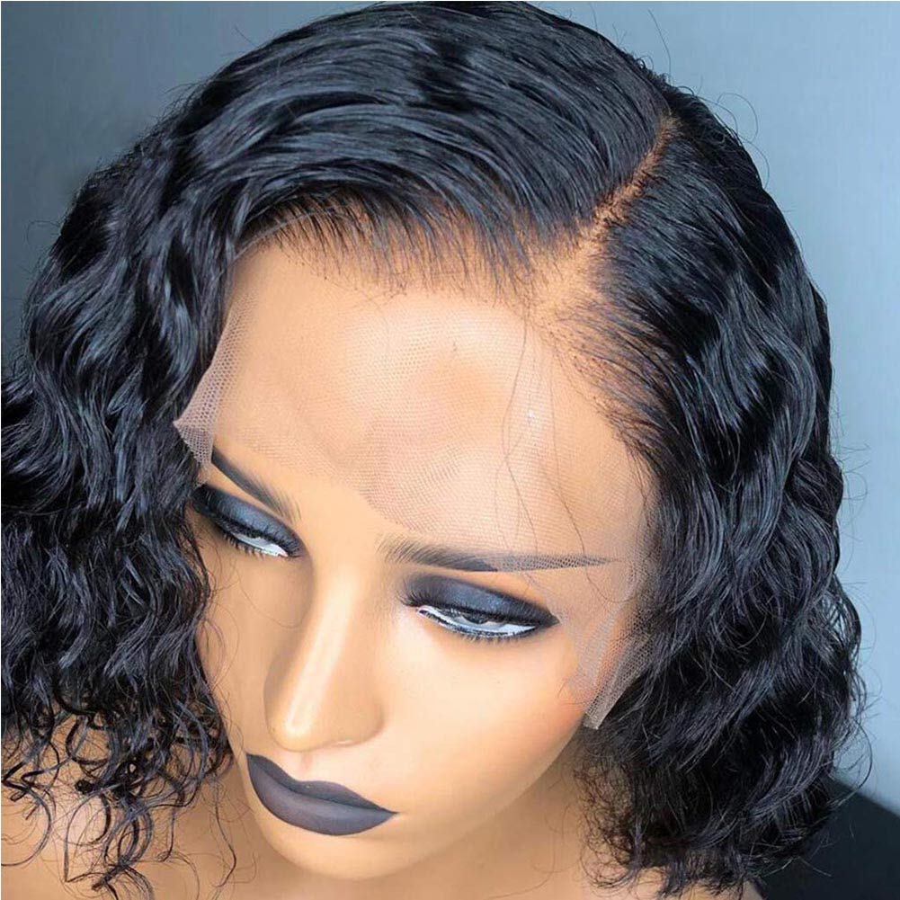Short Bob Full Lace Front Human Hair Wigs with Baby Hair for Black Women - Brazilian Virgin Hair, Pre-Plucked Hairline, Natural Wavy & Curly Styles - Perfect for Daily Wear, Parties & Special Occasions