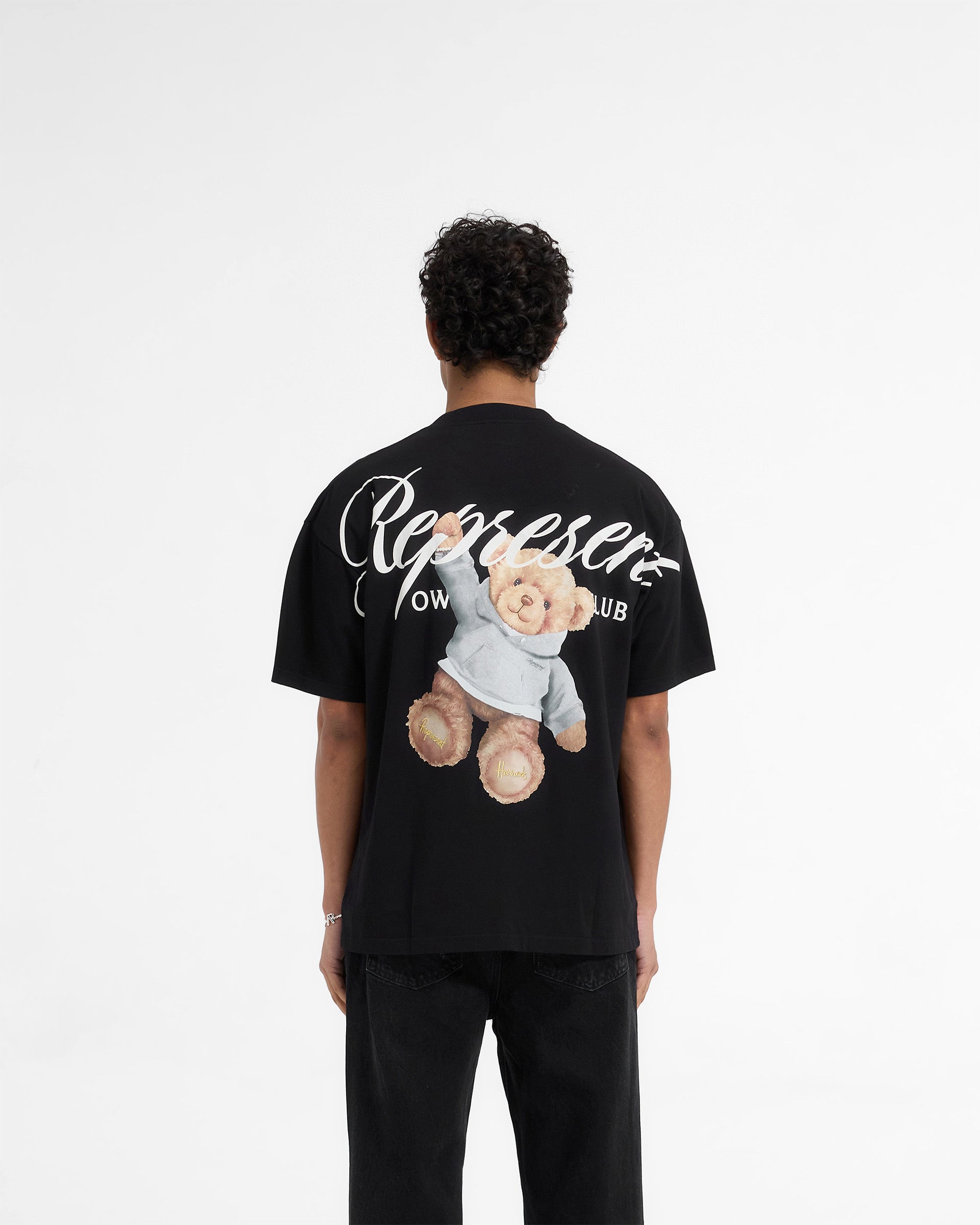 Represent X Harrods Bear Owners Club T-Shirt - Jet Black | Stylish Graphic Tee for Casual Wear & Street Fashion