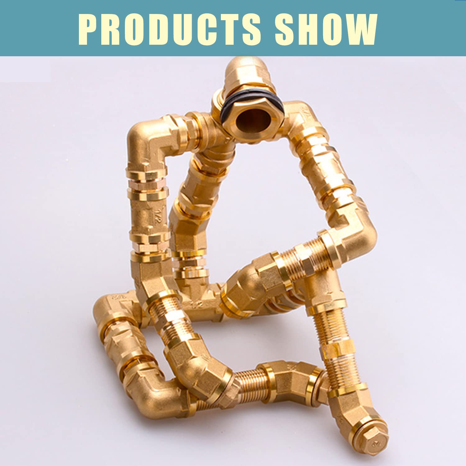 90-Degree Brass Garden Hose Elbow Connector - Heavy-Duty RV Water Intake Adapter - 3/4-Inch GHT Male & Female Pipe Fitting - Perfect for RV Camping, Garden Irrigation & Outdoor Watering Systems