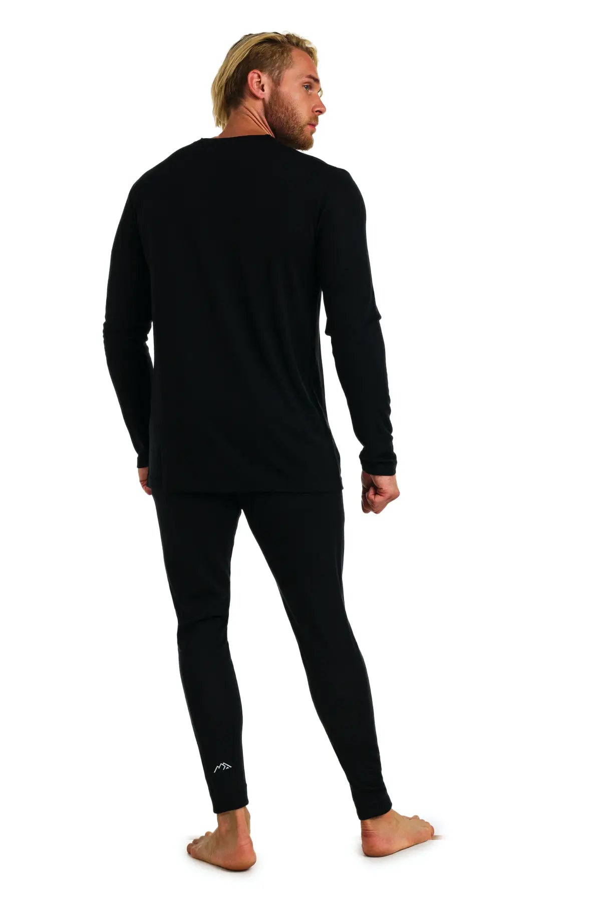 Men's Merino Wool Thermal Underwear Set - 165 GSM Black | Base Layer for Winter, Skiing & Outdoor Activities