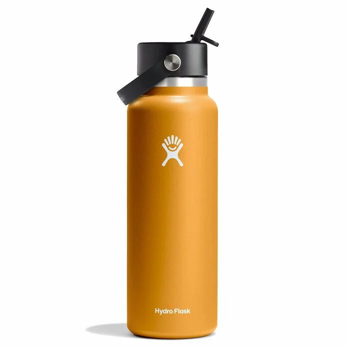 Hydro Flask 40oz Wide Mouth Water Bottle with Flex Straw Lid - Insulated Stainless Steel Vacuum Flask for Hiking, Gym & Outdoor Adventures