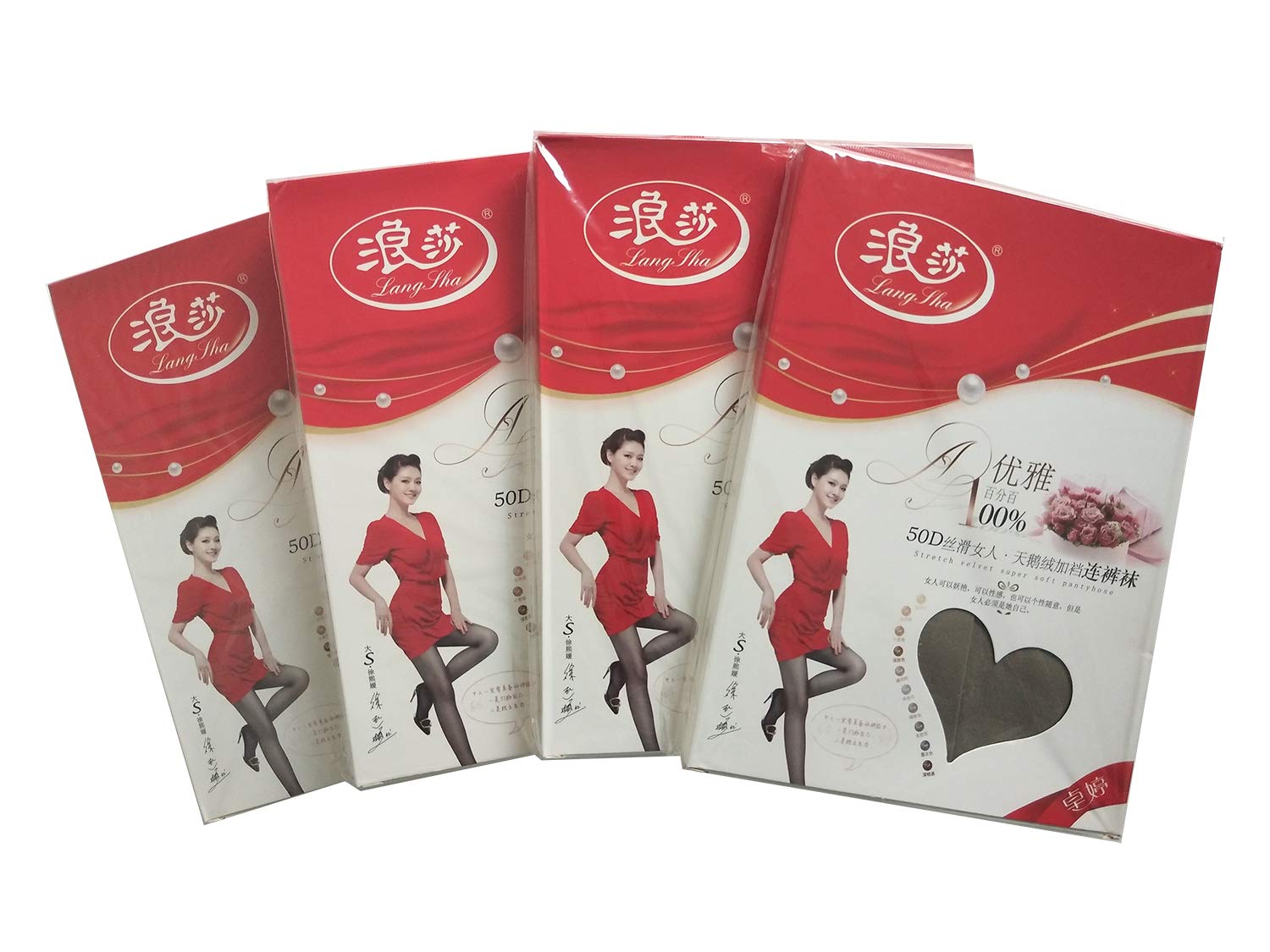 ANDIBEIQI 4 Pairs Run Resistant Control Top Pantyhose - Opaque Tights 50 Denier Stockings for Women - One Size Fits Most - Perfect for Work, Daily Wear & Special Occasions