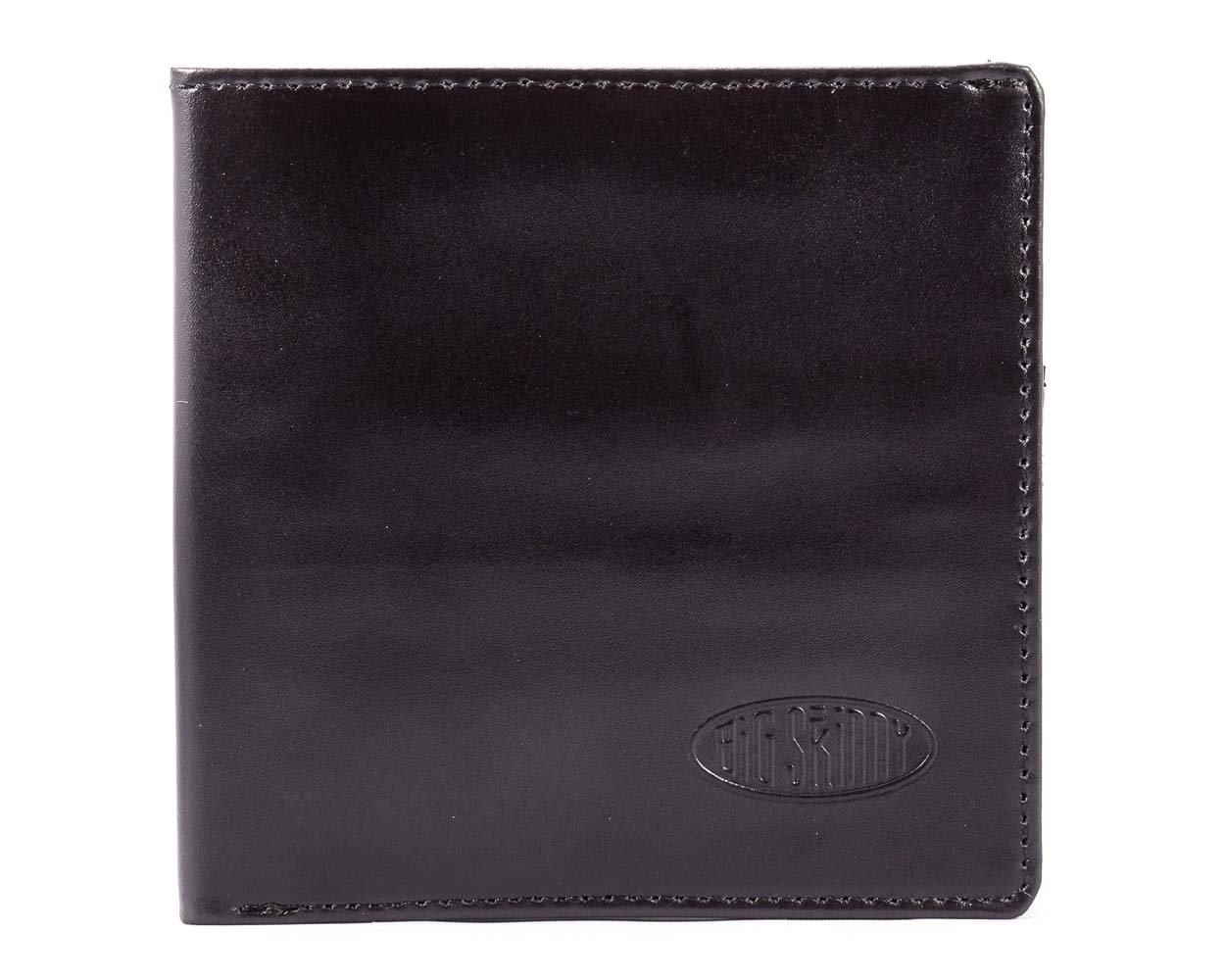 Big Skinny Men's RFID Blocking Leather Slim Wallet - Bi-Fold Design with Zippered Pocket, Holds 25+ Cards (Black) - Perfect for Travel, Business & Everyday Use