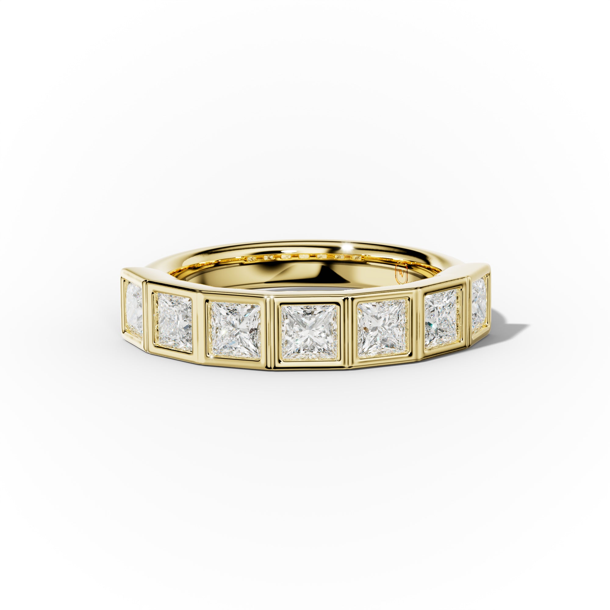 2.0 Carat Bezel Set Princess Cut Diamond Anniversary Band - Elegant Wedding Ring for Women, Perfect for Anniversaries, Engagements & Special Occasions