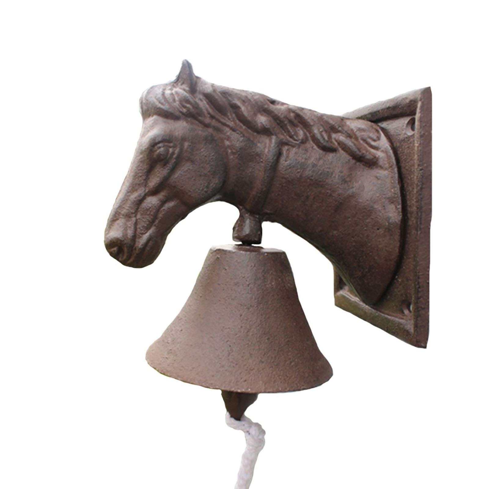 Vintage Cast Iron Horse Head Dinner Bell - 6