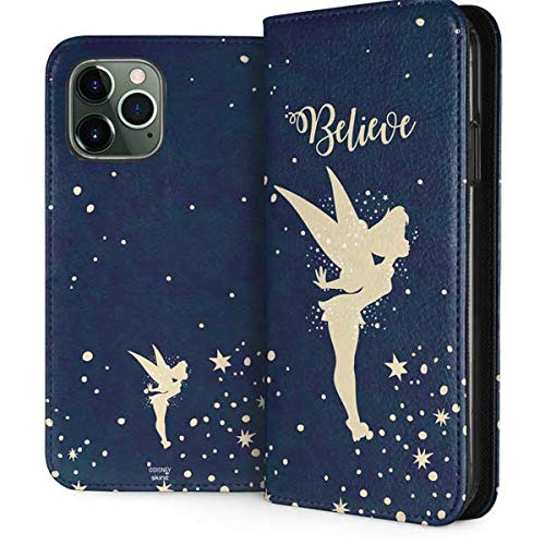 Disney Tinker Bell Believe Faux-Leather Wallet Phone Case for iPhone 12 Pro - Officially Licensed Folio Cover with Card Slots - Perfect for Everyday Use, Travel & Gift Giving