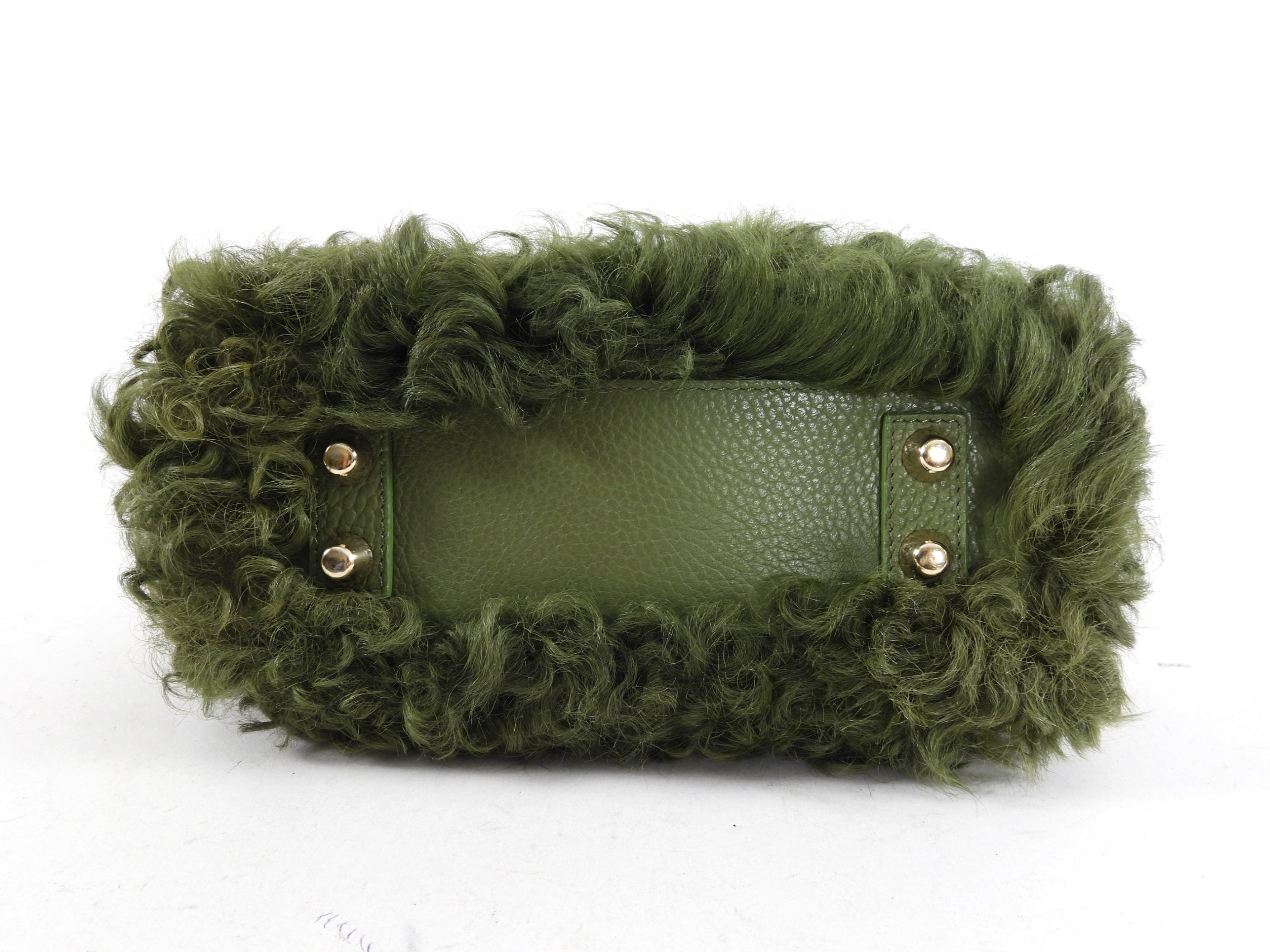 Dee Ocleppo Green Shearling Two-Way Handbag - Stylish & Versatile Crossbody & Shoulder Bag for Women | Perfect for Work, Travel & Everyday Use