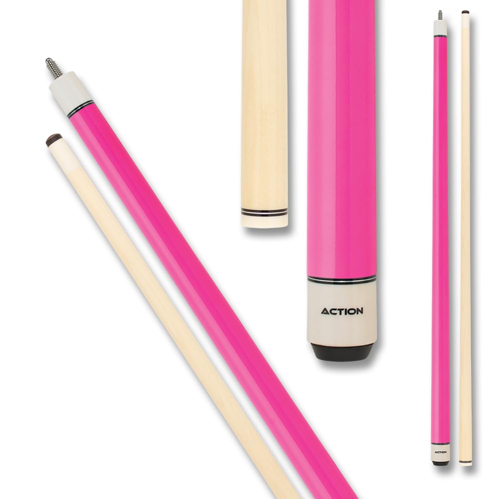 Hot Pink Women's Pool Cue Stick - 29-inch Birdseye Maple Billiard Cue with Bright Pink Design & Cream Plate - Perfect for Women's Billiards, Pool Parties & Game Room Decor