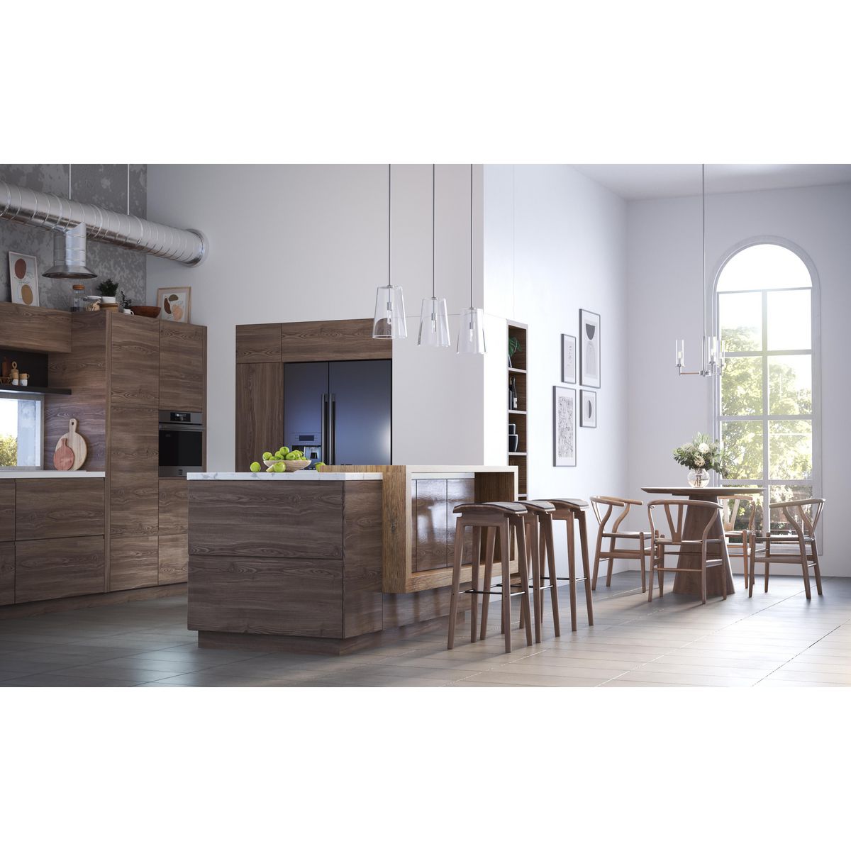 Clarion Collection Clear Glass Single Light Pendant - Modern Hanging Fixture for Kitchen Island, Dining Room & Bedroom Lighting
