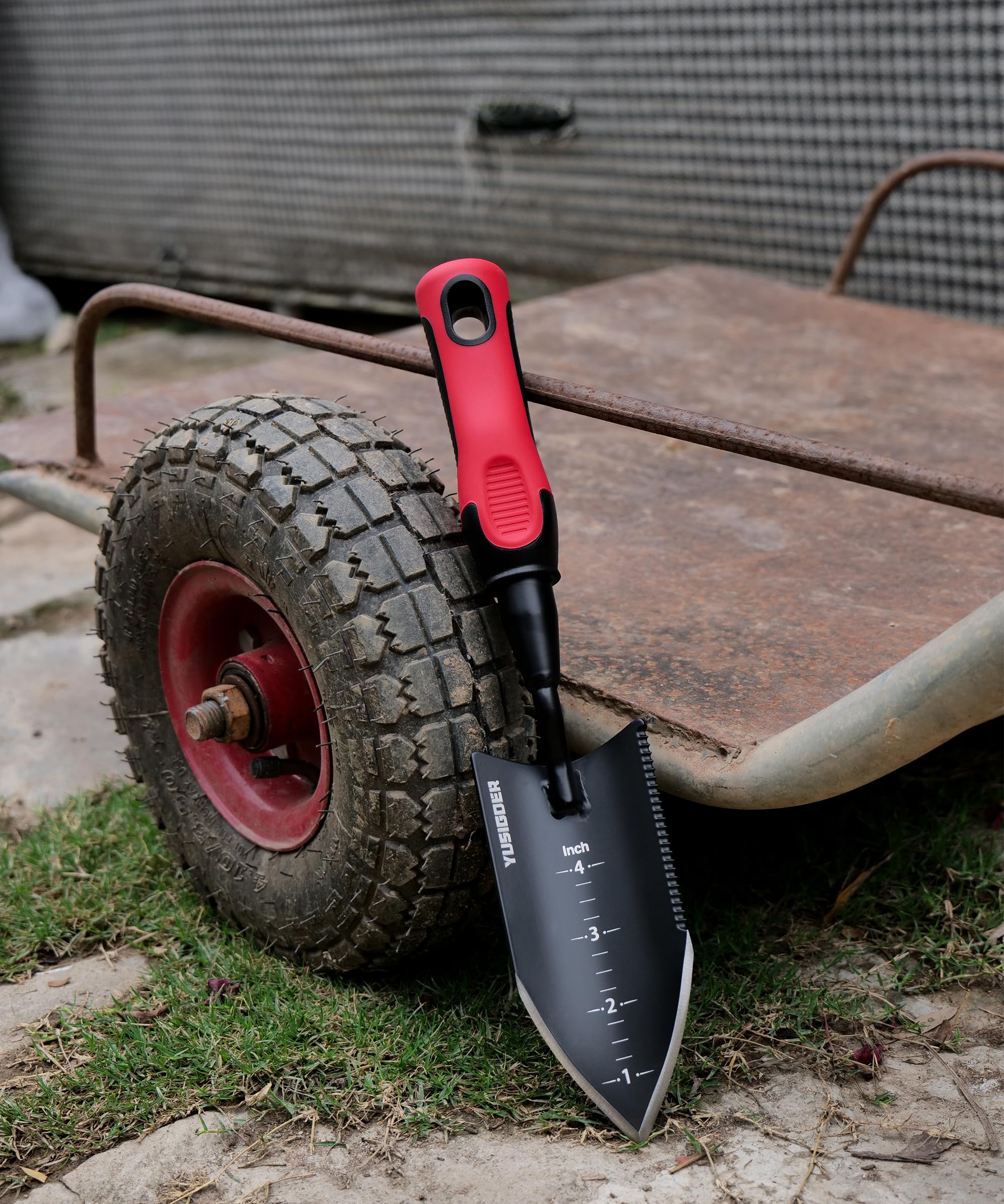 Premium Stainless Steel Garden Hand Tools Set - Heavy Duty Planting Trowel & Weeding Shovel with Ergonomic Red Handle - Ideal for Gardening, Landscaping, Planting Flowers & Vegetables