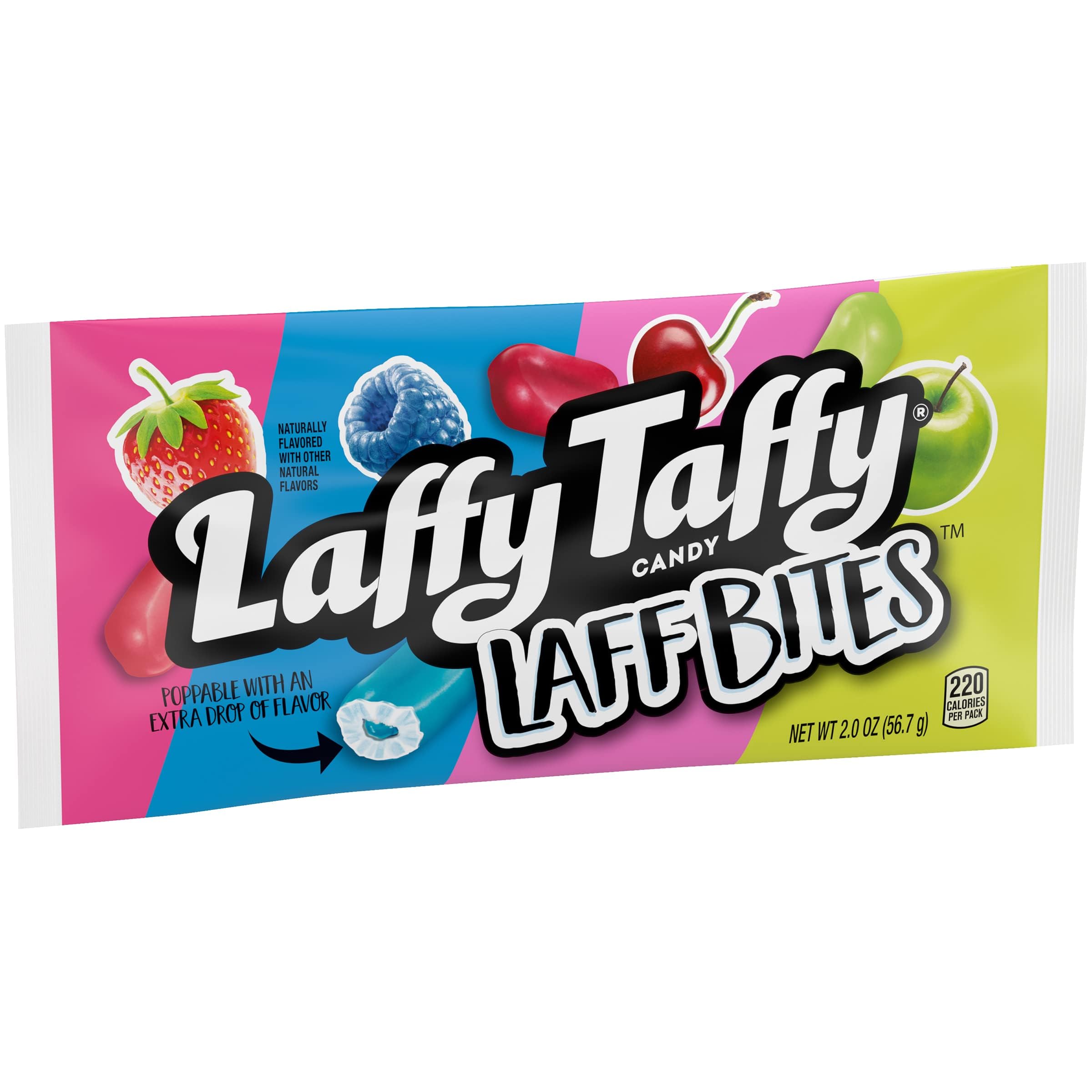 Laffy Taffy Candy Bites - Assorted Fruit Flavors, 2 Ounce Bags (Pack of 24) - Perfect for Halloween, Party Favors, Office Snacks & Road Trips
