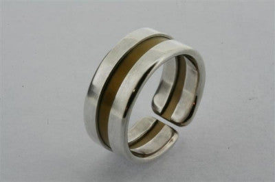 Titanium and Sterling Silver Line Ring - Earth Tone Jewelry for Men & Women - Perfect for Everyday Wear, Gifts, and Special Occasions