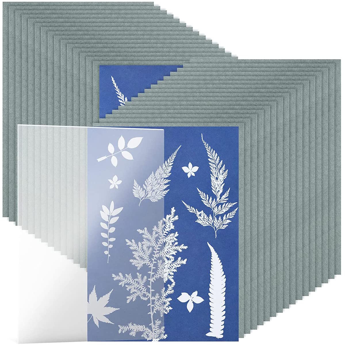 32 Pcs Sun Print Paper Kit - A5 5.8 x 8.3 Inch Solar Sensitive Paper for Nature Printing, Sun Art & DIY Crafts | Perfect for Kids & Adults Creative Projects, Outdoor Activities, Science Experiments & Botanical Art