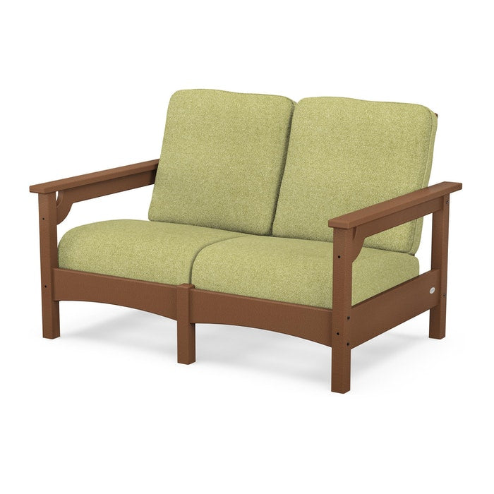 POLYWOOD Outdoor Club Loveseat - Durable All-Weather Wicker Patio Furniture Set for Backyard, Poolside & Garden - Comfortable 2-Seater with Cushions (Available in Multiple Colors)