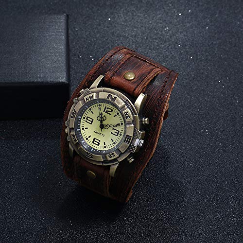 Stylish Men's Punk Retro Leather Watch - Hip-Hop Fashion Timepiece for Men with Durable Leather Band | Perfect for Casual Wear, Street Style & Hip-Hop Events
