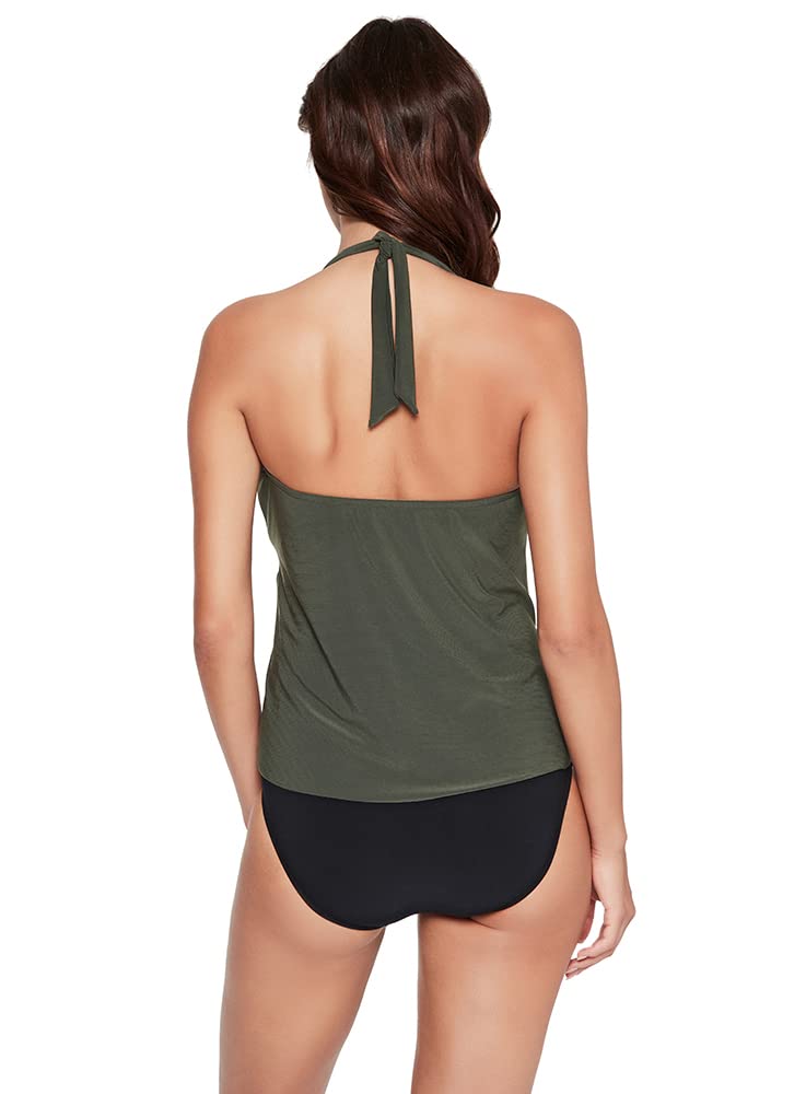 MagicSuit Women's Swimwear - Solid Mallory Halter Soft Cup Tankini Top | Comfortable Bathing Suit for Swimming, Beach & Vacation | Perfect for Pool Parties, Resort Wear & Summer Activities