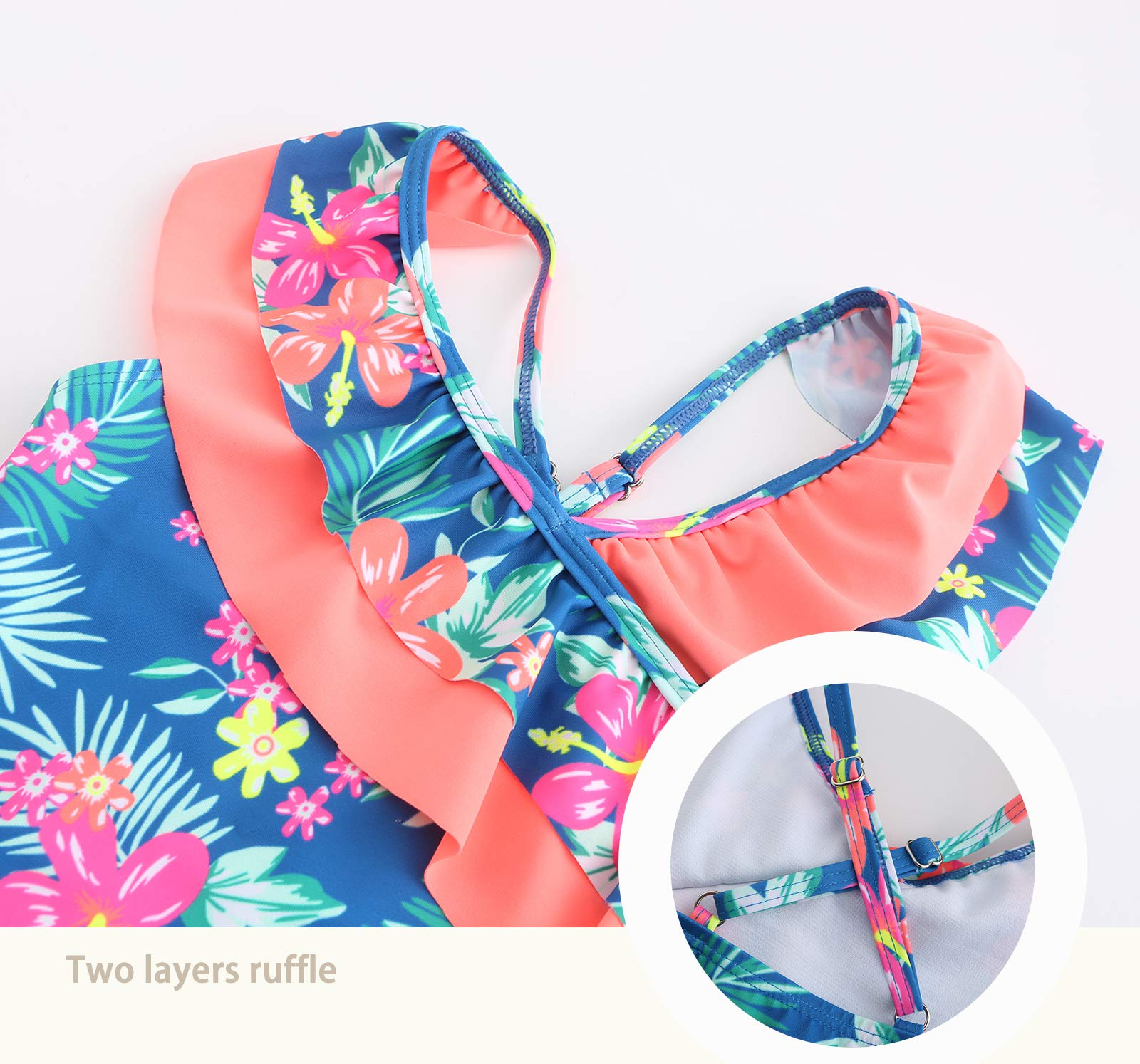 Rainbow Striped One Piece Swimsuits for Girls - Cute Bathing Suit for Kids Beach, Pool & Summer Vacations