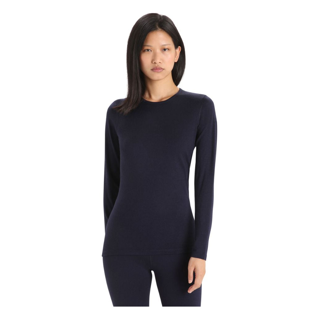 Icebreaker Women's 200 Oasis Merino Thermal Base Layer - Midnight Navy - Warm Winter Underwear for Hiking, Skiing & Outdoor Activities