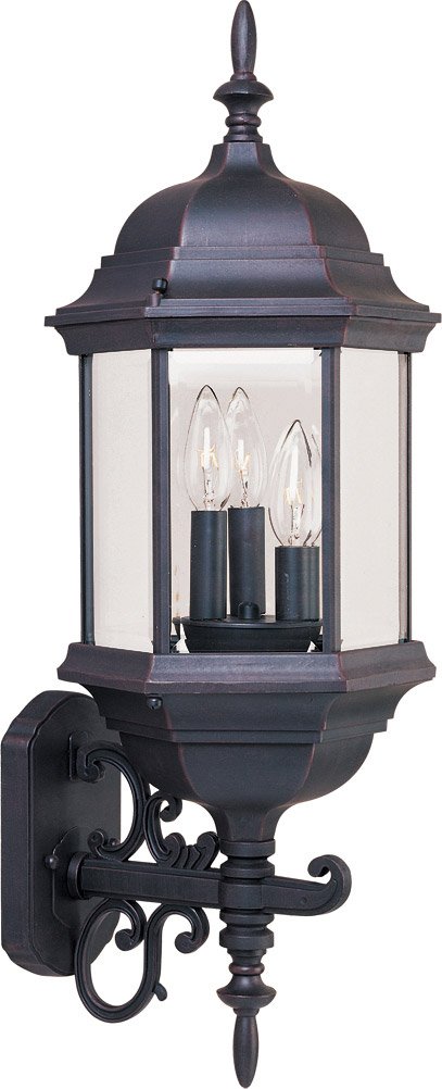 3-Light Wall Sconce with Empire Bronze Finish - Die Cast Aluminum Fixture for Candelabra Bulbs (10 Inch, 180W) - Perfect for Bedroom, Hallway & Living Room Lighting