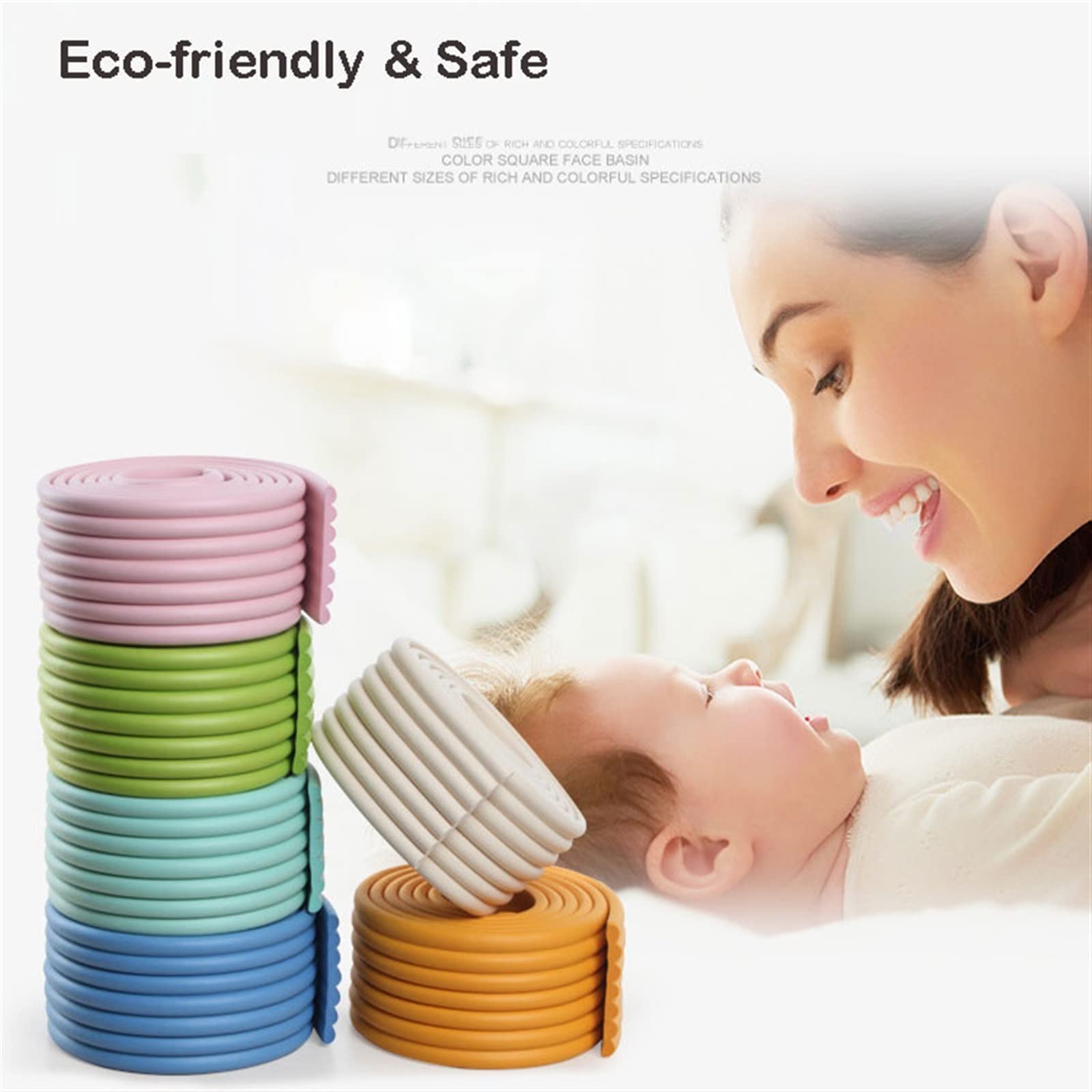 6.5ft Flexible Crown Molding Trim - Self-Adhesive Wall Edging Strip, Furniture & Table Edge Protector, Baby Safety Bumper Guard for Home & Office - Light Green Ceiling Molding, Baseboard & Wallpaper Border - Perfect for Nursery, Living Room & Kitchen Decor