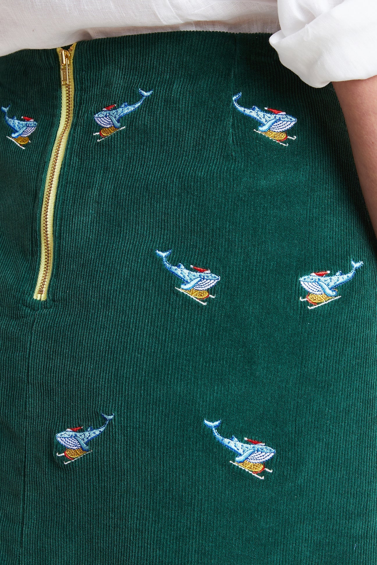 Beachcomber Corduroy Ali Skirt in Hunter Green - Nantucket Christmas Sleigh Ride Inspired - Perfect for Holiday Parties & Winter Vacations