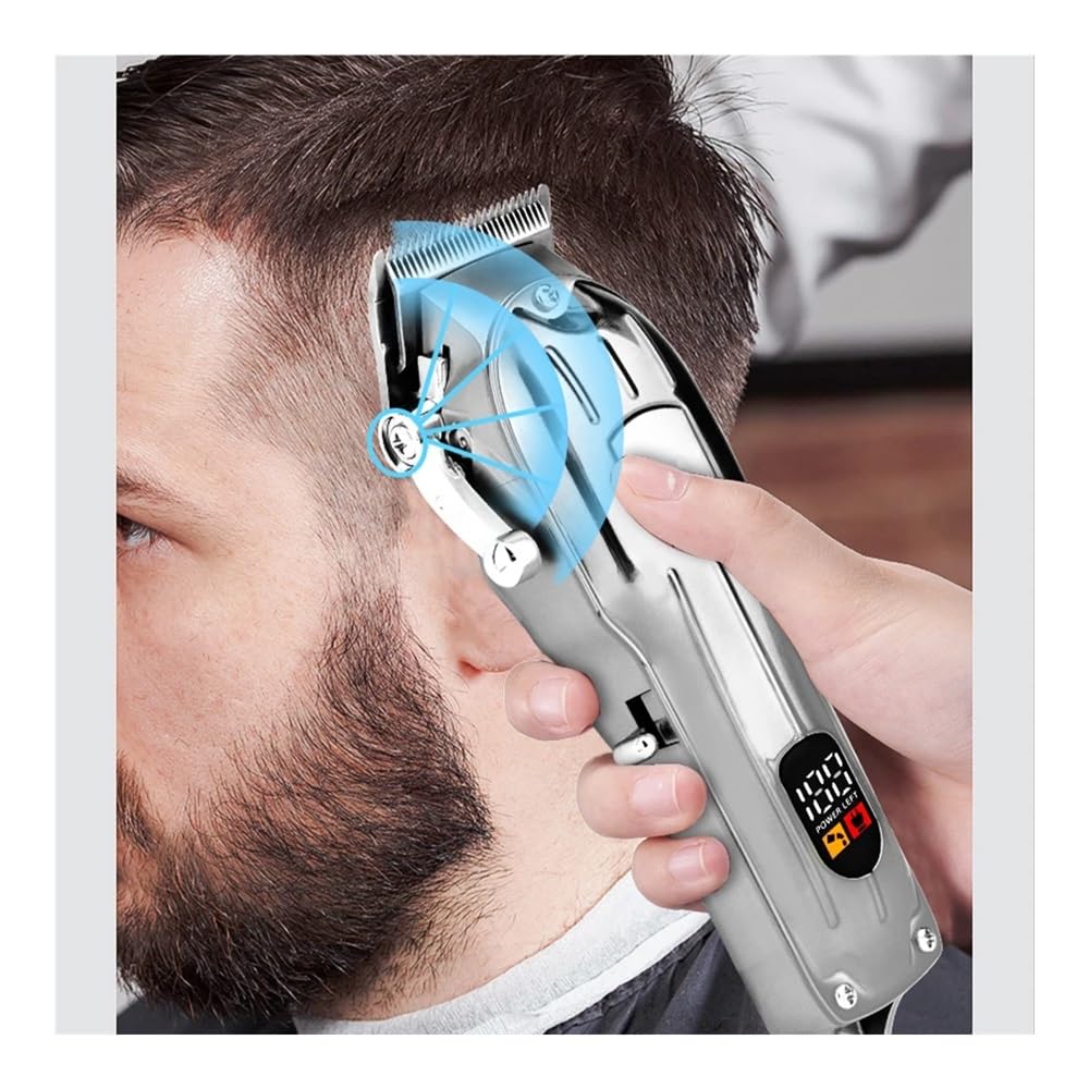 Professional Electric Hair Clipper for Men - High Power USB Rechargeable Beard Trimmer & Hair Cutting Machine - Perfect for Home Barbering, Grooming, and Styling