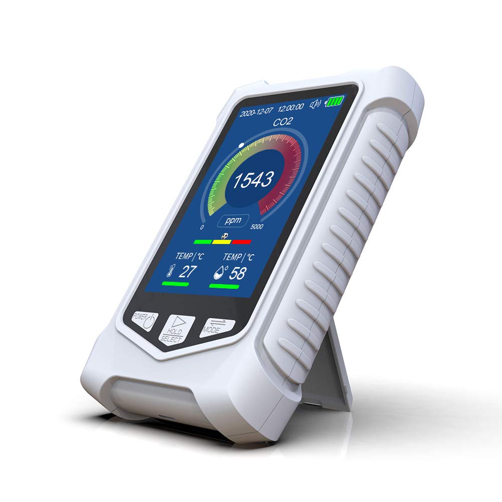 **DM126 Air Quality Monitor & CO2 Detector - PM2.5/PM1.0/PM10 Analyzer with Temperature & Humidity Sensor | NDIR Technology for Home, Office & Indoor Air Quality Monitoring**